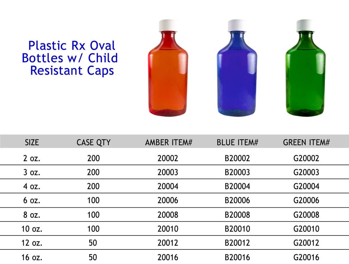 Bottles - Graduated Oval